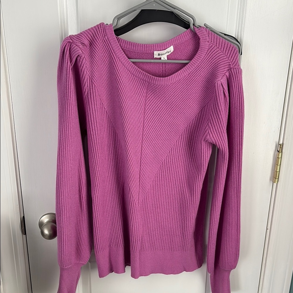 Women's Purple Crew Neck Sweater